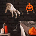Realistic life-size Halloween skeleton hands made of resin, designed for spooky pretend play and Halloween decorations.