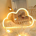 LED cloud neon sign for wall decor, shaped cloud light for bedroom aesthetics, suitable for teens and kids' pretend play areas