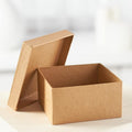 Eight kraft paper mache square boxes from Everything Baby, ideal for DIY crafts and gift packaging, perfect for kids' building projects.