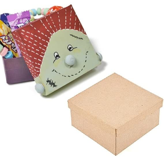 Set of 8 Kraft paper mache square boxes from Everything Baby, ideal for crafting or gift packaging in baby and kids' building toys.