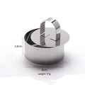 Set of four stainless steel 3D cake molds with pushers, ideal for baking cupcakes, mousse, and creative confectionery.