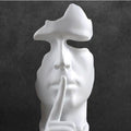 Modern The Thinker statue sculpture by Everything Baby, gold-colored desk figurine emphasizing silence and contemplation.