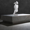 Modern The Thinker statue sculpture by Everything Baby, gold-colored desk figurine emphasizing silence and contemplation.