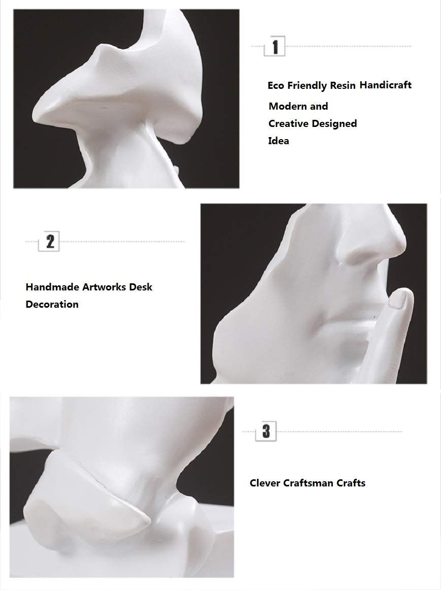 Modern The Thinker sculpture by Everything Baby, gold-colored desk figurine representing silence and contemplation.