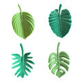 Set of 12 colorful baby and kid's toy fridge magnets featuring fun mini tropical leaf designs for kitchen or office decor.