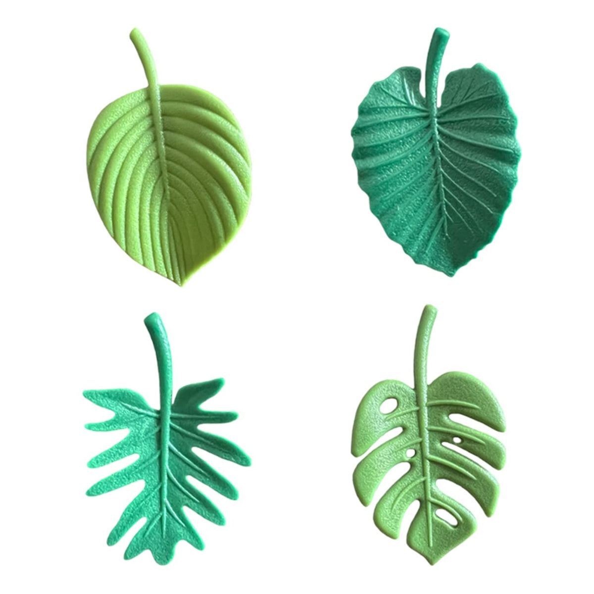 Set of 12 colorful baby and kid's toy fridge magnets featuring fun mini tropical leaf designs for kitchen or office decor.