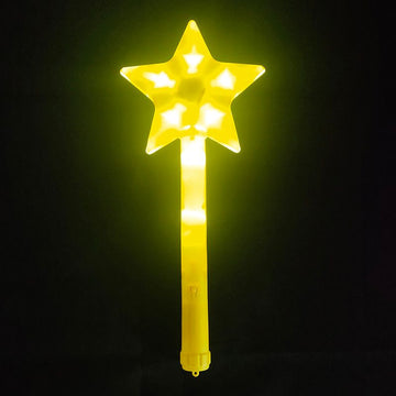Five star-shaped fairy wands glow stick set for kids' pretend play, featuring colorful lights and star designs for imaginative fun.