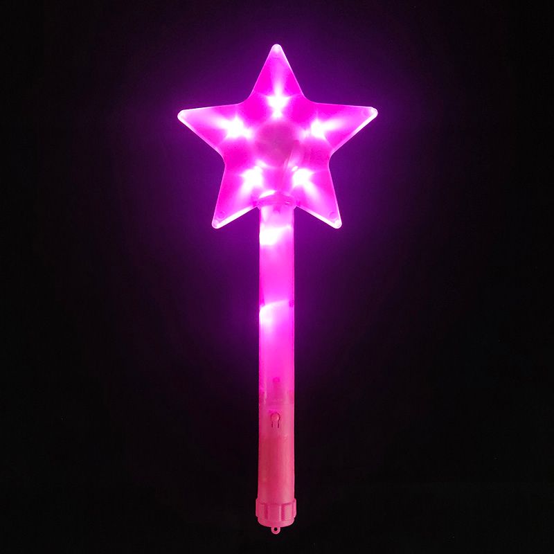 Five star-shaped fairy wands with glow sticks for kids' pretend play, featuring colorful lights for fairy princess costumes.