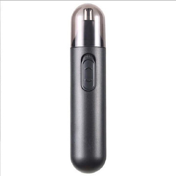 Battery-operated nose hair trimmer for men and women, waterproof, dual-edge design, ideal for painless ear and nose grooming.