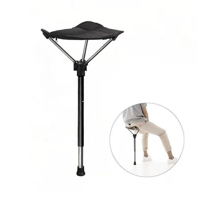 Portable telescopic folding chair with single leg design, ideal for outdoor camping, fishing, and outdoor play activities.