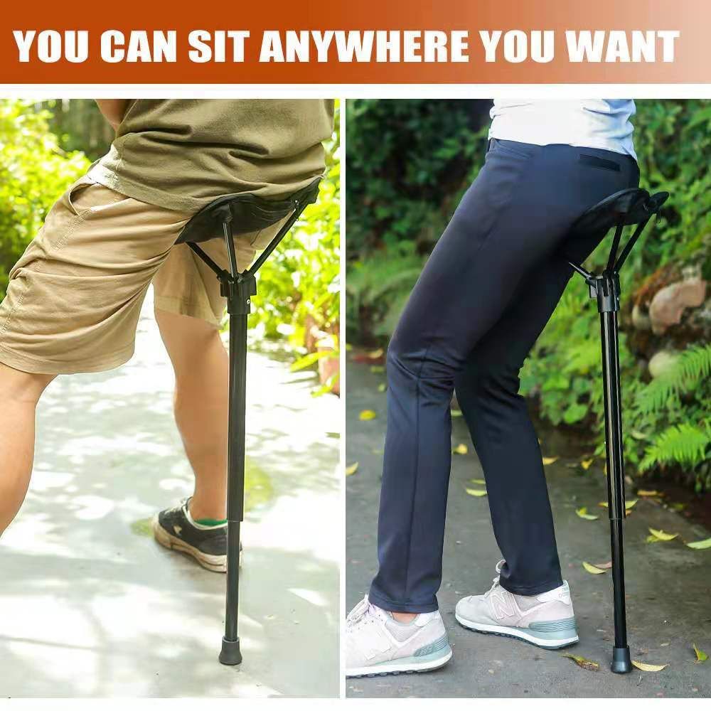 Portable telescopic folding stool with single leg design, ideal for outdoor camping, fishing, and outdoor play.
