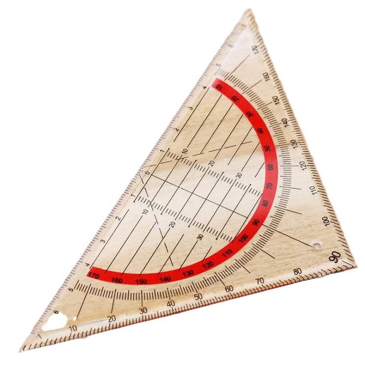 Plastic Colour Code Piece Geometry Set Square with drafting triangles for drawing and school art projects for kids and beginners.