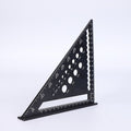 Aluminum alloy rafter square and slide ruler set for precise woodworking, used by carpenters for accurate measurements.