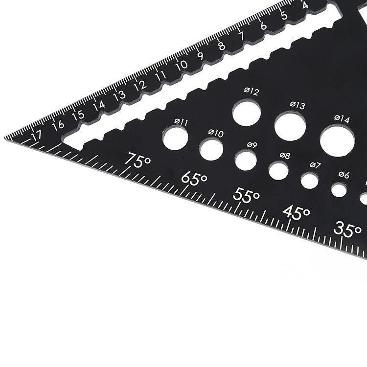 Aluminum alloy Rafter Square and slide ruler set for woodworking, featuring a versatile carpenter square for precise measurements.