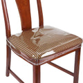 Clear plastic chair cover for dining chairs, waterproof vinyl protector for kids' seats, adjustable fit, ideal for pretend play.