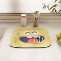 Two colorful cartoon pattern dish drying mats from Everything Baby, absorbent quick-dry pads for kitchen or nursery use, 30x40cm.