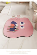Two colorful cartoon pattern dish drying mats from Everything Baby, quick-dry absorbent pads for baby and kids feeding areas.