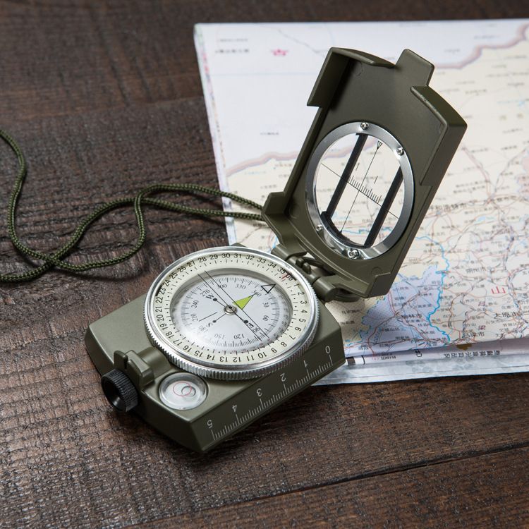 Waterproof military sighting compass by Everything Baby, compact outdoor survival compass with durable design for hiking and outdoor activities.