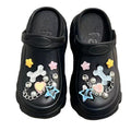 Unisex children's summer sandals with colorful pattern, cushioned lining, garden style, suitable as casual or bathroom slippers.