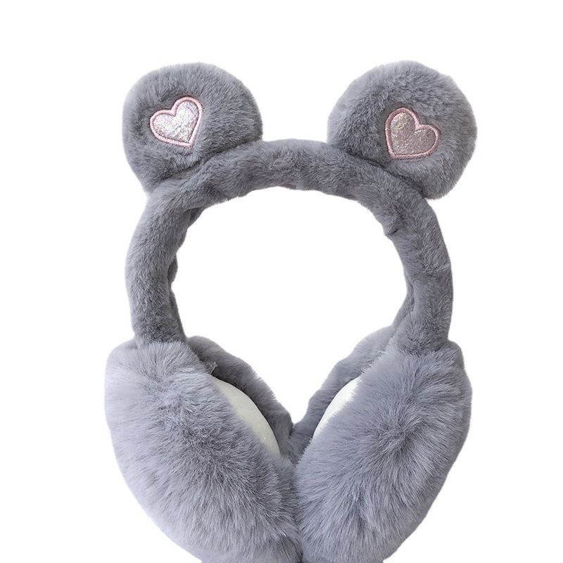Soft plush fluffy ear muffs for women and kids, foldable winter earmuffs by Everything Baby, warm ear warmer for cold weather.