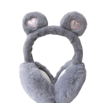 Soft plush fluffy ear muffs for women and kids, foldable winter earmuffs by Everything Baby, warm ear warmer for cold weather.