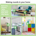 Clear ball-shaped corner guards for baby furniture, protecting edges and corners to ensure safety for children.