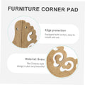 Eight copper corner guards for furniture and dollhouses, protecting corners with decorative woodland and cake-themed designs.