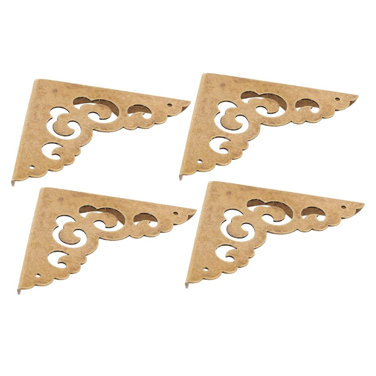 Eight copper corner guards for dollhouse, fish tank, and furniture edges, designed to protect corners in kids' building toys.