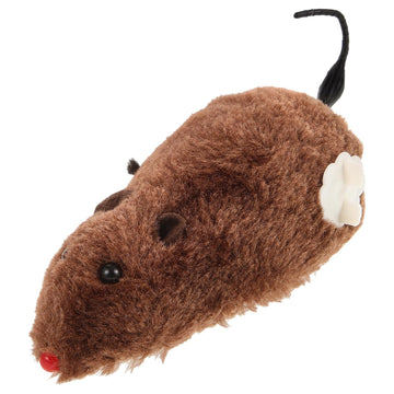 Cute plush wind-up mouse toy for kids, featuring mini jumping rat design, perfect for pretend play and imaginative fun.