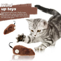 Cute plush Halloween wind-up mouse toy, mini jumping rat with clockwork mechanism, perfect for pretend play and kids' fun.
