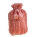 Large 2L rubber hot water bottle with faux fluffy cover, leakproof design, ideal for soothing back, neck, and leg pain.