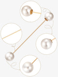 Four pearl brooch pins for women, vintage sweater clips, double faux pearls, decorative cardigan and shirt accessories.