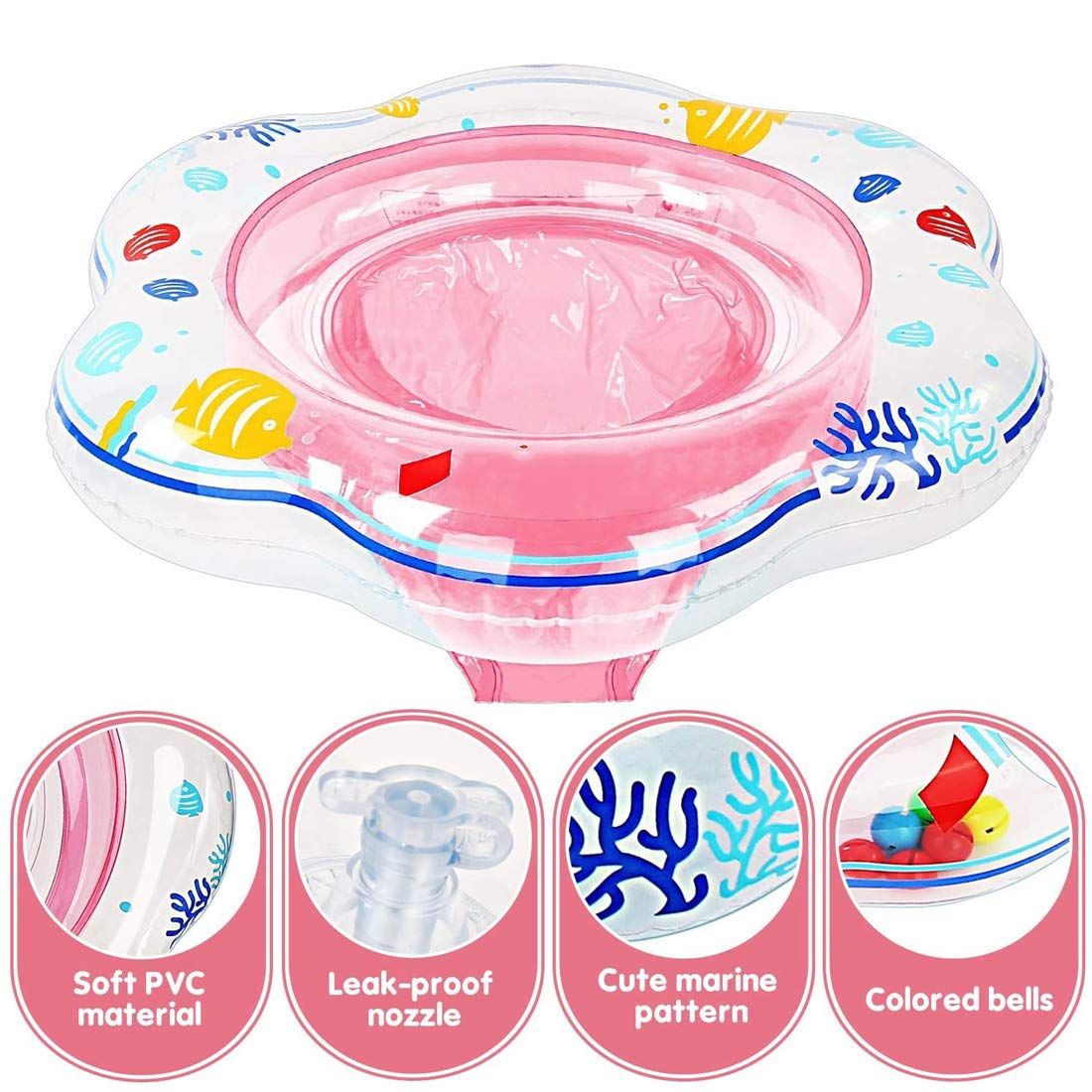 Baby inflatable swimming float ring from Everything Baby, toddler water float for pool or bathtub use, with bright colors and secure design.