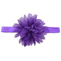 Pair of stretchy nylon flower headbands for baby girls and toddlers, soft elastic hair accessories for newborns and infants.