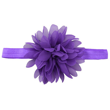 Pair of stretchy nylon flower headbands for baby girls and toddlers, soft elastic hair accessories for newborns and infants.