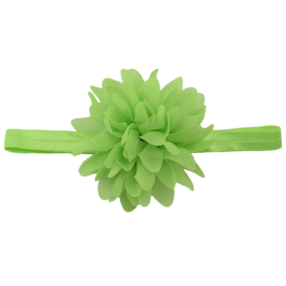 Pair of stretchy nylon flower headbands for baby girls and toddlers, soft elastic hair accessories for newborns and infants.