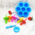 Silicone popsicle mold for kids and babies, featuring colorful DIY ice cream and food storage containers for baby feeding.