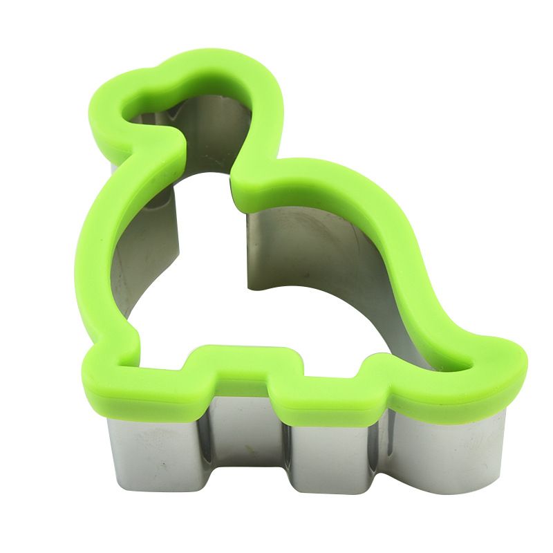 Three stainless steel sandwich and cookie cutter set for kids, food-grade mold for pretend play and baking activities.