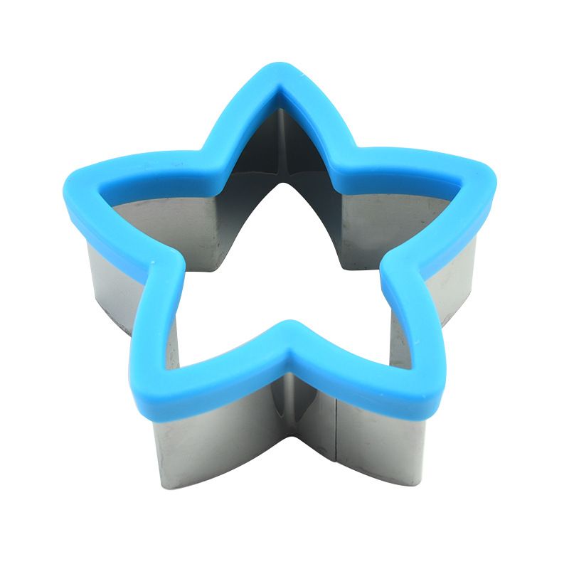 Set of three stainless steel sandwich and cookie cutters for kids, food-grade mold for pretend play and baking fun.