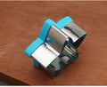 Three stainless steel sandwich and cookie cutter set for kids, food-grade mold for pretend play and baking fun.