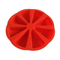 Food-grade silicone triangle cake mold with 8 cavities for brownies, suitable for baking and pretend play with kids.