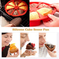 Food-grade silicone triangle cake mold with 8 cavities, ideal for baking brownies and novelty treats, designed for kids' pretend play.