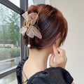Set of three mesh tulle bow hair claw clips for girls, cute Korean shark clips suitable for babies and toddlers.