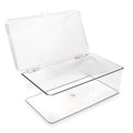 Stackable BPA-free organizer bin with hinged lid for kitchen, bathroom, or pantry storage, suitable for baby and kids feeding supplies.