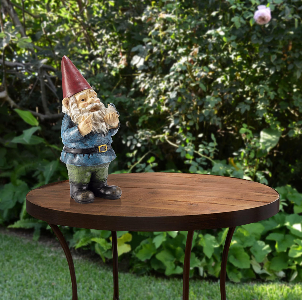 Tall outdoor garden gnome statue decoration from Everything Baby, perfect as fairy yard outdoor decoration for garden or yard.