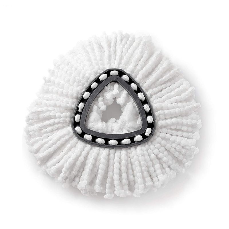 Three washable mop replacement heads compatible with Triangle Spin Mops, suitable for deep cleaning and easy to replace.