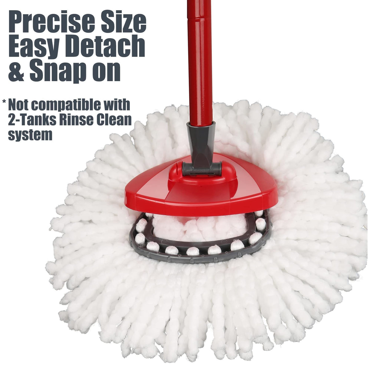 Three washable mop refill heads compatible with Triangle Spin Mop, designed for deep cleaning and easy replacement.