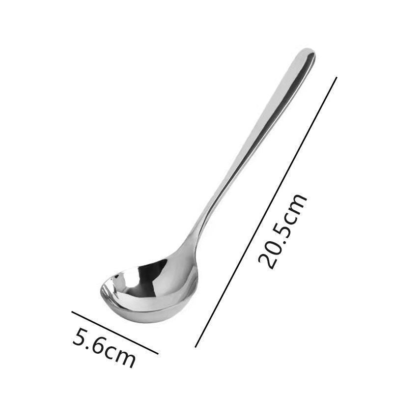 Stainless steel gravy and soup ladle set for kids' pretend play, small kitchen toy for serving sauces, gravy, and stews.