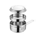 Stainless steel metal lunch box with snap-on buckles and silicone ring inside lid, 14cm size for adults, by Everything Baby.