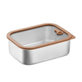 Stainless steel prep containers with tempered glass lids, leakproof and airtight, suitable for reusable kid's lunch and pretend play.